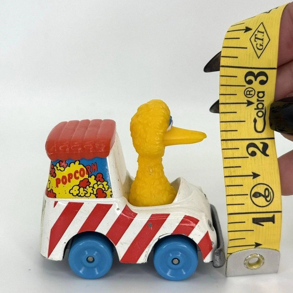 VTG 1983 Sesame Street Big Bird Popcorn Truck Diecast Toy Car 123 Pop Vehicle‎